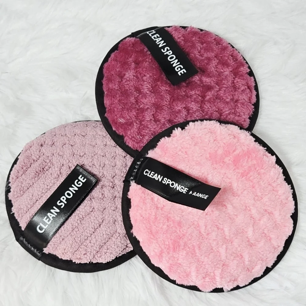 MAANGE Reusable Makeup Remover Cleansing Sponges Set Washable Pads Pink Purple